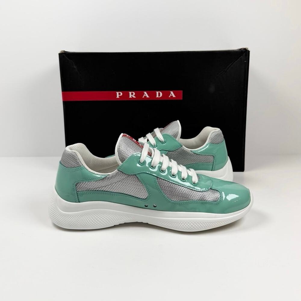 Size 8UK/9US - Prada Americas Cup Mint Green Sneakers - Picture 5 of 12